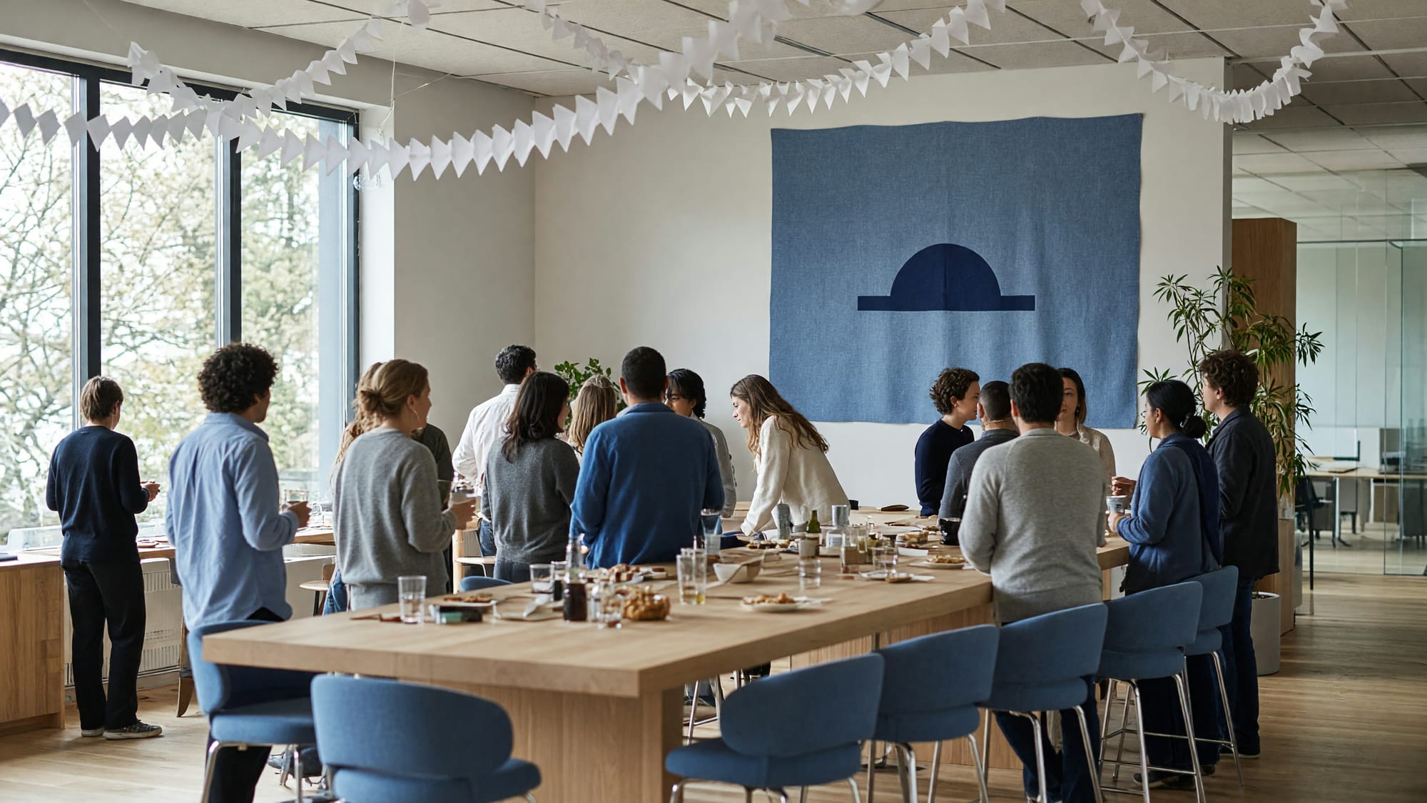 The Benchtop team at a daytime celebration in the office