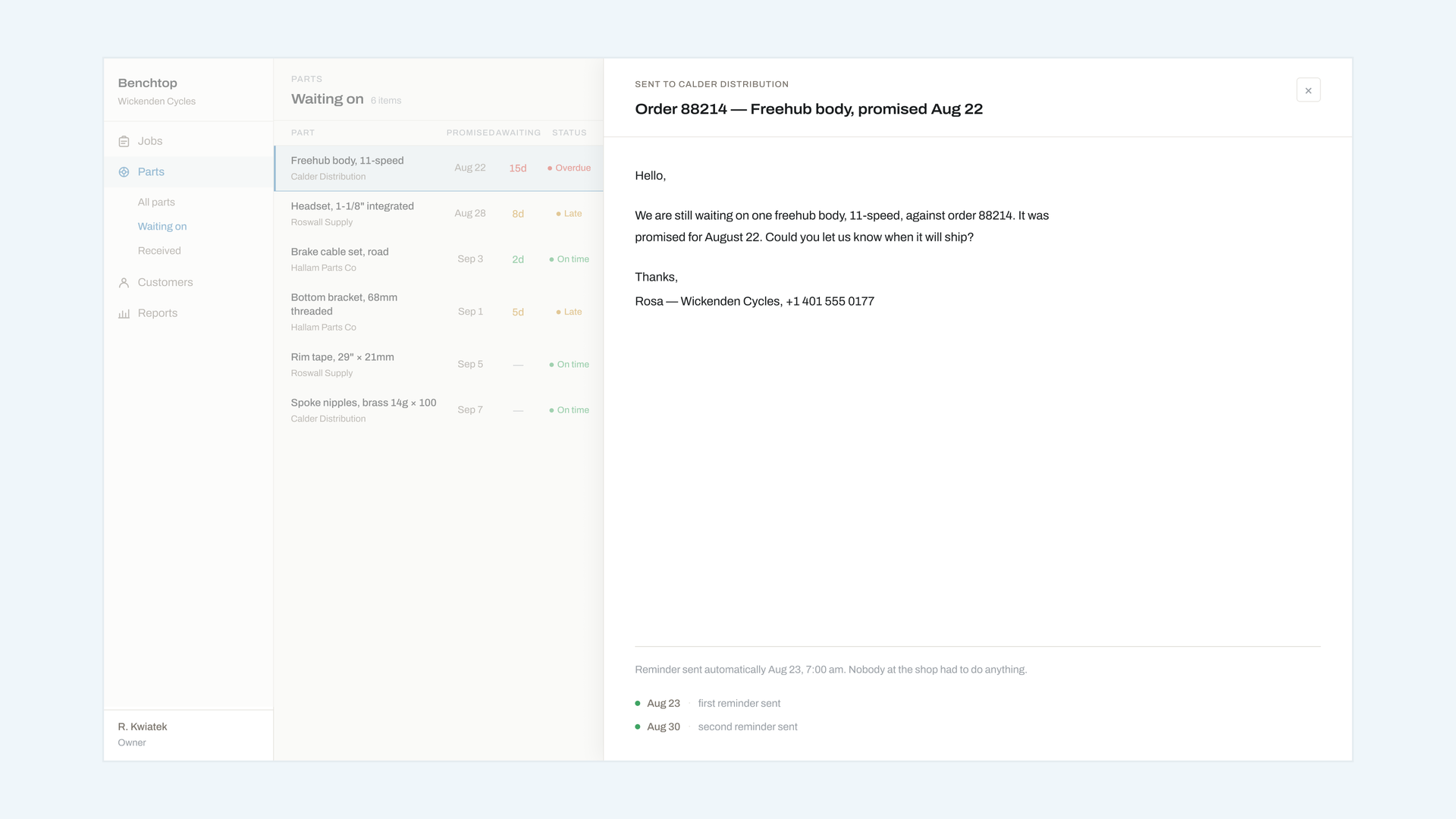 Partswatch now chases suppliers